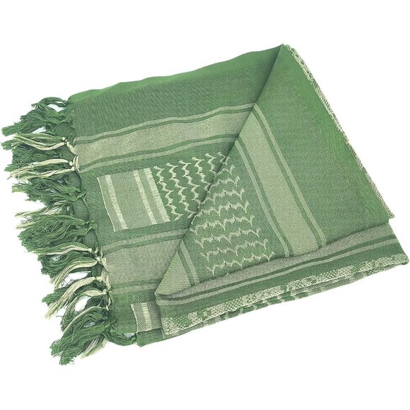 ⚡Men Green Camo 100% Cotton Military Shemagh Tactical Desert Keffiyeh Scarf Wrap - Picture 3 of 7